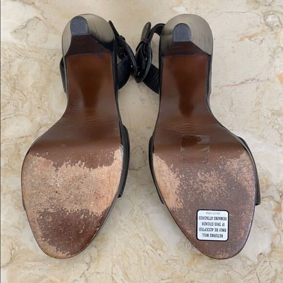 Walter Steiger Tapered Heeled Platform Leather Sandals - Picture 6 of 7